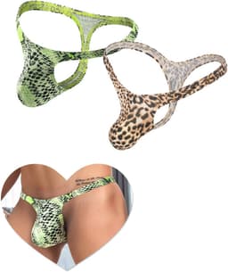 Tanga Heren Hot Waist String Luipaard Draad Slip Katoen Lichtgewicht Oversized Jockstrap G-String Onderbroek Mini Slip Mankini Ondergoed — thumbnail 1
