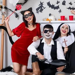 Dames Kattenkostuum Set 4 Delig - Oortjes, Staart, Halsband & Masker voor Feest en Carnaval — thumbnail 3
