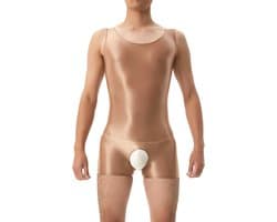 Erotische Open Kruis Shiny Tights voor Mannen - Elastische Smooth Tank Top Sporten Bodybuilding Leotard
