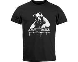 Heren T-Shirt met Luiaard Techno DJ Print | Festival Rave Muziek Shirt