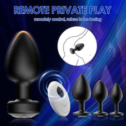 DOWO® - Vibrerende Buttplug - Buttplugs - 10 Standen - Butplug - Buttplug Vibrator - Anale Speeltjes - Buttplug Set 4-Delig - Met Afstandsbediening — thumbnail 2