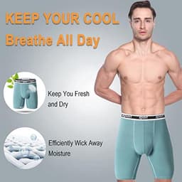 Heren Boxershorts Micro Modal Naadloze U Pouch Lange Been Ondergoed Ademend Anti Schuren Comfortabele Tailleband Sport Reizen — thumbnail 2