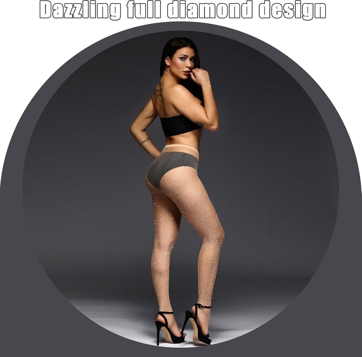 Glitterpanty voor Dames - Netpanty met Strass voor Feestjes — afbeelding 1