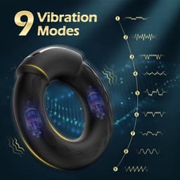 Daity Cockring Vibrerend – 9 Vibratiestanden en Verwarmingsfunctie – Seksspeeltje voor Mannen en Koppels – Duo Genot,Langduriger– App en knopbediening – Ø 38 — thumbnail 2