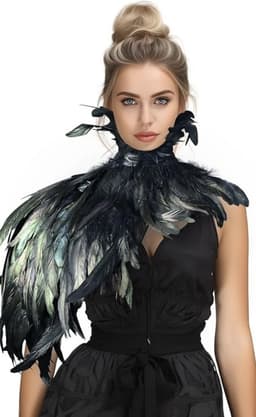 Zwarte Veren Stola Dames – Fetish Feather Cape – Lingerie Styling – Luxe Kinky Look – Statement Lingerie Accessoire – Erotisch Clubwear Styling – Boudoir, Kinky & Burlesque Events – Wasteland, B.I.T.C.H. – One Size – Dare to Undress — thumbnail 11