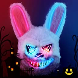 Eng Griezelig Konijnenmasker met LED Verlichting voor Halloween en Carnaval — thumbnail 1