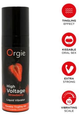 Orgie - High Voltage Strawberry Liquid Vibrator – Stimulerende Gel met Aardbeiensmaak — thumbnail 3