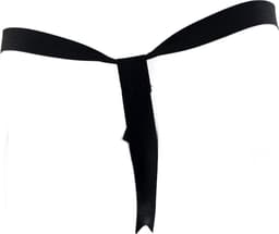BamBella ® - String Maat S/M Datex Zwart (Latex en stof SM kleding BDSM erotische heren kleding ondergoed lingerie onderbroek zwart — thumbnail 4