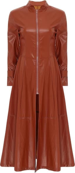 Lange PVC Lakleren Trenchcoat Jas voor Dames en Heren - Strakke Party Kostuum — thumbnail 5