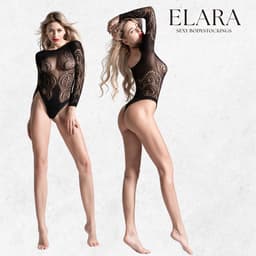 Elara Marvella – Erotische Net Body Dames | Sexy Bodystocking met Kant Details | Sexy Lingerie | One Size (S–L) – Zwart — thumbnail 4