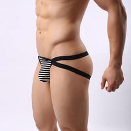 Sexy doorschijnende herenstring met lage taille en ademend materiaal — thumbnail 5
