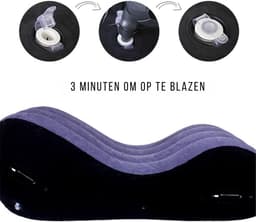 Sex Kussen - Opblaasbaar Seks Kussen - Seks Meubel - BDSM Speelgoed - PVC met Zacht Fluweelcoating - Blauw - Discreet Verzonden — thumbnail 8