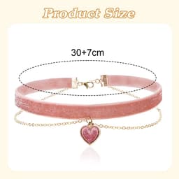 Wijnrode Fluwelen Choker Met Liefdesdesign - Elegante Kraagketting Voor Vrouwen - Zachte Fluweel Halsband Met Sleutelbeen Accent - Perfect Cadeau Voor Verjaardag Of Valentijn — thumbnail 3