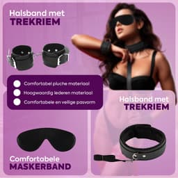 TipsToys® Bondage Set Beginners Compleet – Bondageset met handboeien, blinddoek, zweep en touw - BDSM starter set voor Koppels – – zachte verstelbare handboeien – erotisch speelgoed set — thumbnail 3
