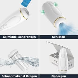 Masturbator voor Man - Nappex™ Branco Automatische Blowjob Simulator [Discreet Verzonden] - 16 Stille Zuig- en Vibratiestanden - Uitneembare Binnenhoes - Pocket Pussy Electrisch - Sex Toys voor Mannen en Koppels - Kunstvagina - Seksspeeltjes - Wit — thumbnail 9