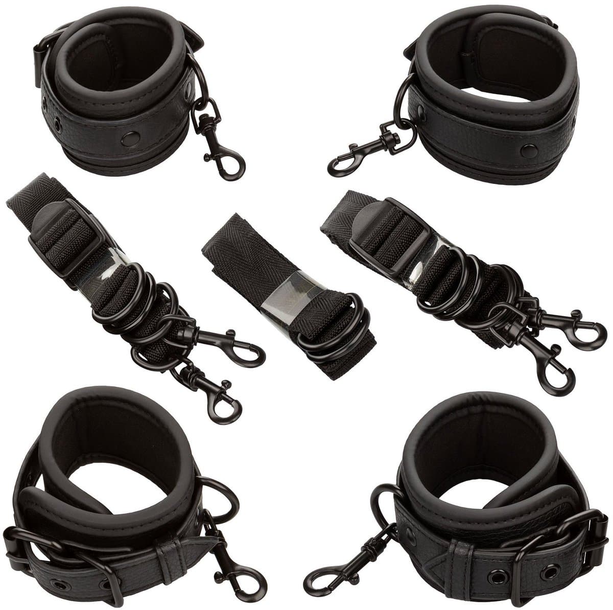 Calexotics - Nocturnal Bed Restraints Leather Adjustable Black — afbeelding 1