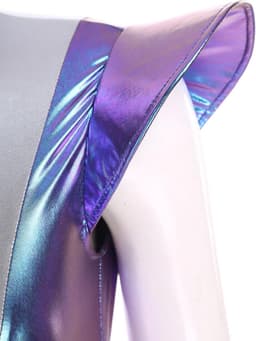 Metallic Jumpsuit - Glanzend Kostuum - Feestkleding - Stretchy Materiaal - Tot 3XL - Zilver — thumbnail 3
