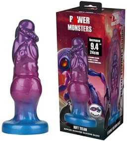 Power Monsters - Rift Titan - Opblaasbare Monster Dildo - 24 cm - Paars/Blauw — thumbnail 7