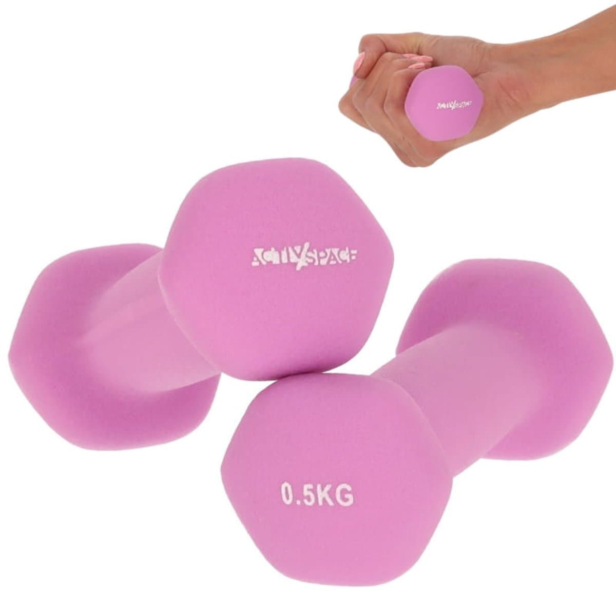 Activ Space - Neopreen Halterset - Gewicht 0,5 kg - Antislip - Fiolet — afbeelding 1