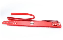 Smart Moves - Bont Gevoerde Collar met Leiband - Rood — thumbnail 5