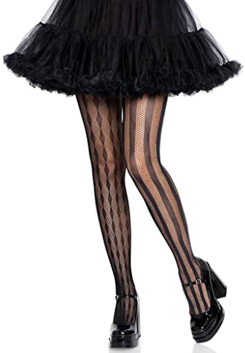 Harlequin Fishnet Kostuum Panty Dames — afbeelding 1