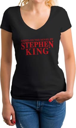 Dames V-hals Shirt Comfortabel Katoen, Geïnspireerd op Stephen King Boeken — thumbnail 2