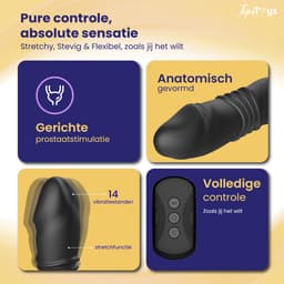 TipsToys® Prostaat Vibrator - Vibrerende Cockring met Afstandsbediening - Penisring met Clitoris Stimulator - Anaal Sex Toys - Dildo Buttplug Vibrerend - Seksspeeltjes voor Mannen, Koppels & Beginners — thumbnail 2
