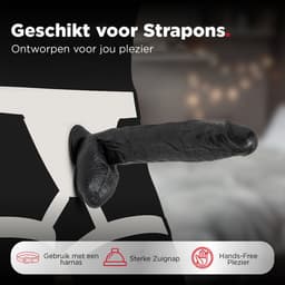 Rosebay XXL Dildo - Grote Dildo - Reusachtige Dildo - Realistische Dildo met Balzak - Dildo met Zuignap - Dildo voor Mannen - Dildo voor Mannen en Vrouwen - XL Dildo - 31cm - Zwart — thumbnail 4