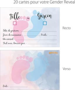 20 Gender Reveal Voorspellingskaarten voor Babyshower - Animatie & Spel — thumbnail 3