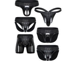 SUKREW Wet Look FETISH Collection - The Ultimate Multipack - MAAT XXL - Erotisch Heren Ondergoed - String voor Man - Sexy mannen String