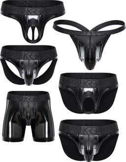 SUKREW Wet Look FETISH Collection - The Ultimate Multipack - MAAT XXL - Erotisch Heren Ondergoed - String voor Man - Sexy mannen String — thumbnail 1