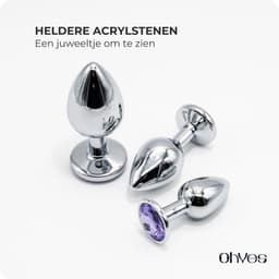 Metalen Buttplugs voor mannen en vrouwen - Buttplug Set 3-Delig - Anal & Butt Plug - Lila — thumbnail 4