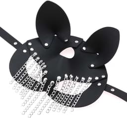 Halfgelaatsmasker van PU-leer - Kattenmasker oogmasker voor dames - Sexy kat masker voor Halloween cosplay carnaval maskerade bal make-up. — thumbnail 4