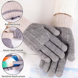 Allecto plus - Winterhandschoenen 2 paar Touchscreen - Warm en winddicht - Unisex mannen vrouwen jeugd - Geschikt voor winteruitjes — thumbnail 2