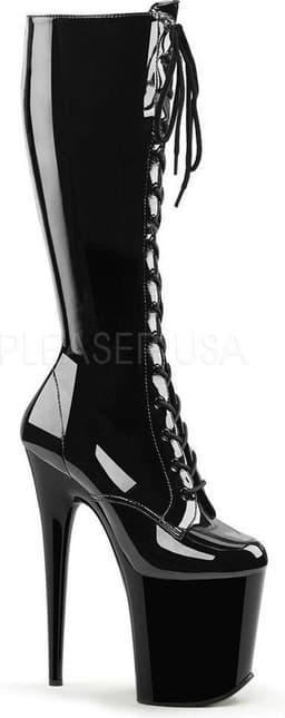Pleaser - FLAMINGO-2023 Plateau Laarzen - Paaldans schoenen - 37 Shoes - Zwart — thumbnail 1