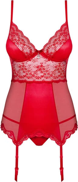 Obsessive - Lovica Korset & String Rood L/XL — thumbnail 4