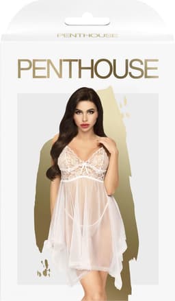 Penthouse Lingerie Naughty Doll - Erotische Babydoll - Maat L/XL - Wit — thumbnail 7