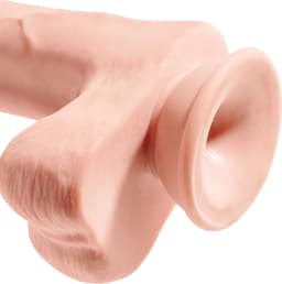 Pipedream - King Cock - Triple Density Dildo met Balzak - 30,5 cm - Beige — thumbnail 3