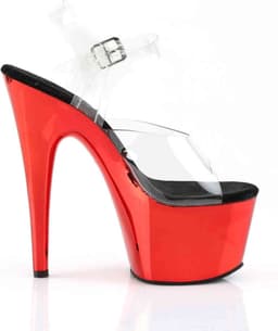 Pleaser - ADORE708 Sandaal met enkelband, Paaldans schoenen - Paaldans schoenen - 42 Shoes - Zwart/Rood — thumbnail 5