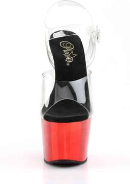 Pleaser - ADORE708 Sandaal met enkelband, Paaldans schoenen - Paaldans schoenen - 42 Shoes - Zwart/Rood — thumbnail 2
