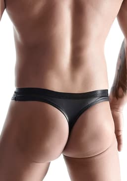 LINGERIE OUTLET Wetlook Men's Thong black 2XL — thumbnail 2