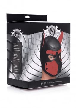 Neoprene Puppy Hood - Black and Red — thumbnail 19