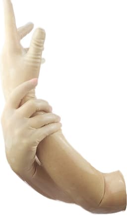 BNDGx® - 100% LATEX Handschoenen Lang BDSM SM sexy glans handschoen Doorzichtig licht bruin — thumbnail 2
