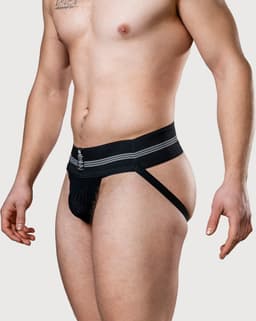 MM Sports The Original No. 10 Swimmer/Jogger Jockstrap 3 inch Black - MAAT XXL - Heren Ondergoed - Jockstrap voor Man - Mannen Jock — thumbnail 4