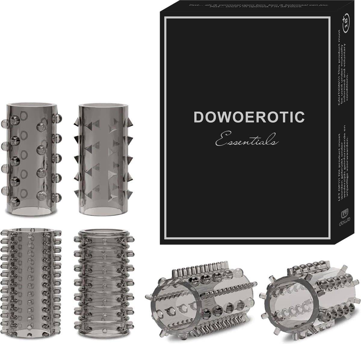 DOWO® - Penis Sleeve - Cockring- Seksspeeltje voor Koppels -Met Structuur- 6 stuks — afbeelding 1