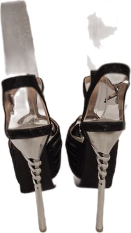 JUMEX- EROTISCHE PUMP-BLACK-STRASS-SILVER STILETTO HEEL-40 — thumbnail 2