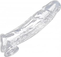 Realistic Clear Penis Enhancer and Ball Stretcher - Transparent — thumbnail 1