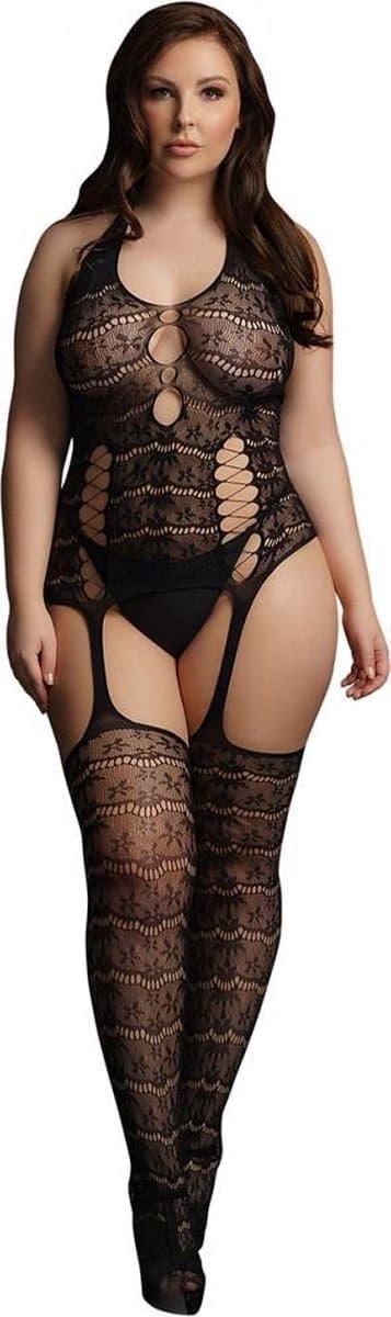 Kant Suspender Bodystocking - Plus Size — afbeelding 1