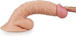 real extreme dildo 19 cm - zuignap - beige — thumbnail 3