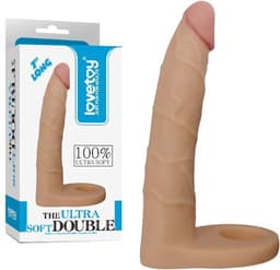 Lovetoy Voorbinddildo voor dubbele penetratie Ultrasoft Double - 18 cm — thumbnail 10